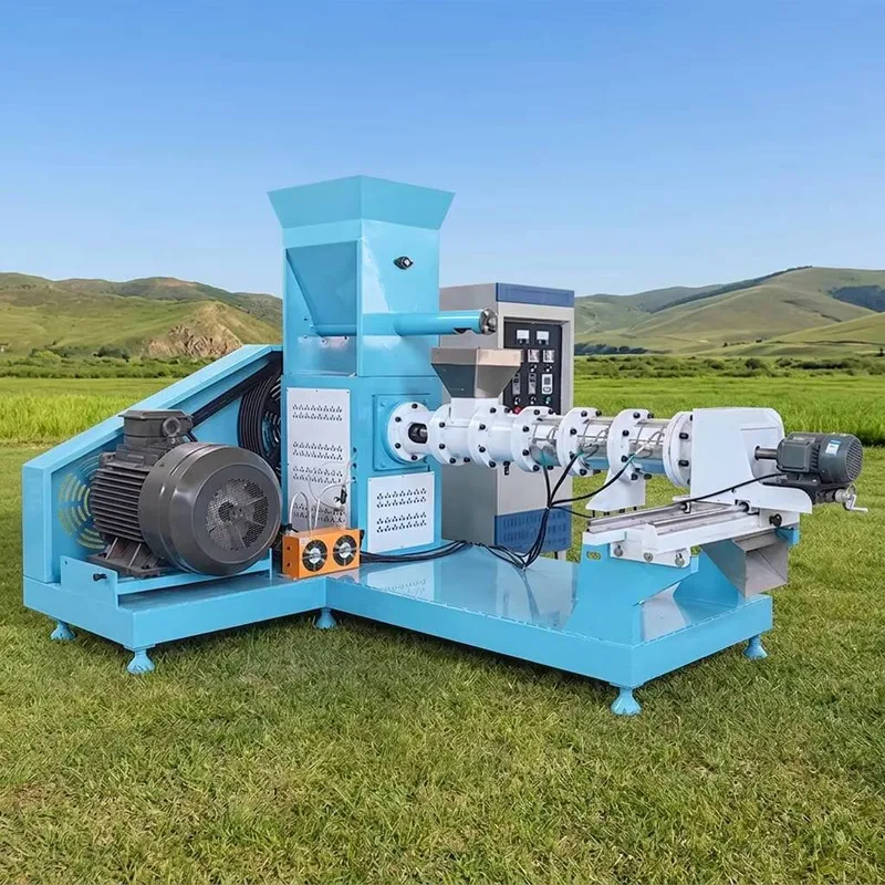 Extruder Horizontal Flow Feed Extruder, Smooth Discharging Floating Fish Pellet Processing Equipment