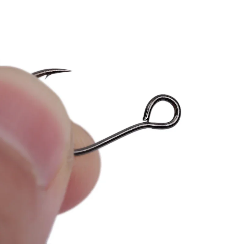 10pcs/lot Size 4-12# ORIGIN for Fishing Lure Replacement Hook Single Fish Bait Hook Inline Hook Big Eye High Carbon Steel Tackle
