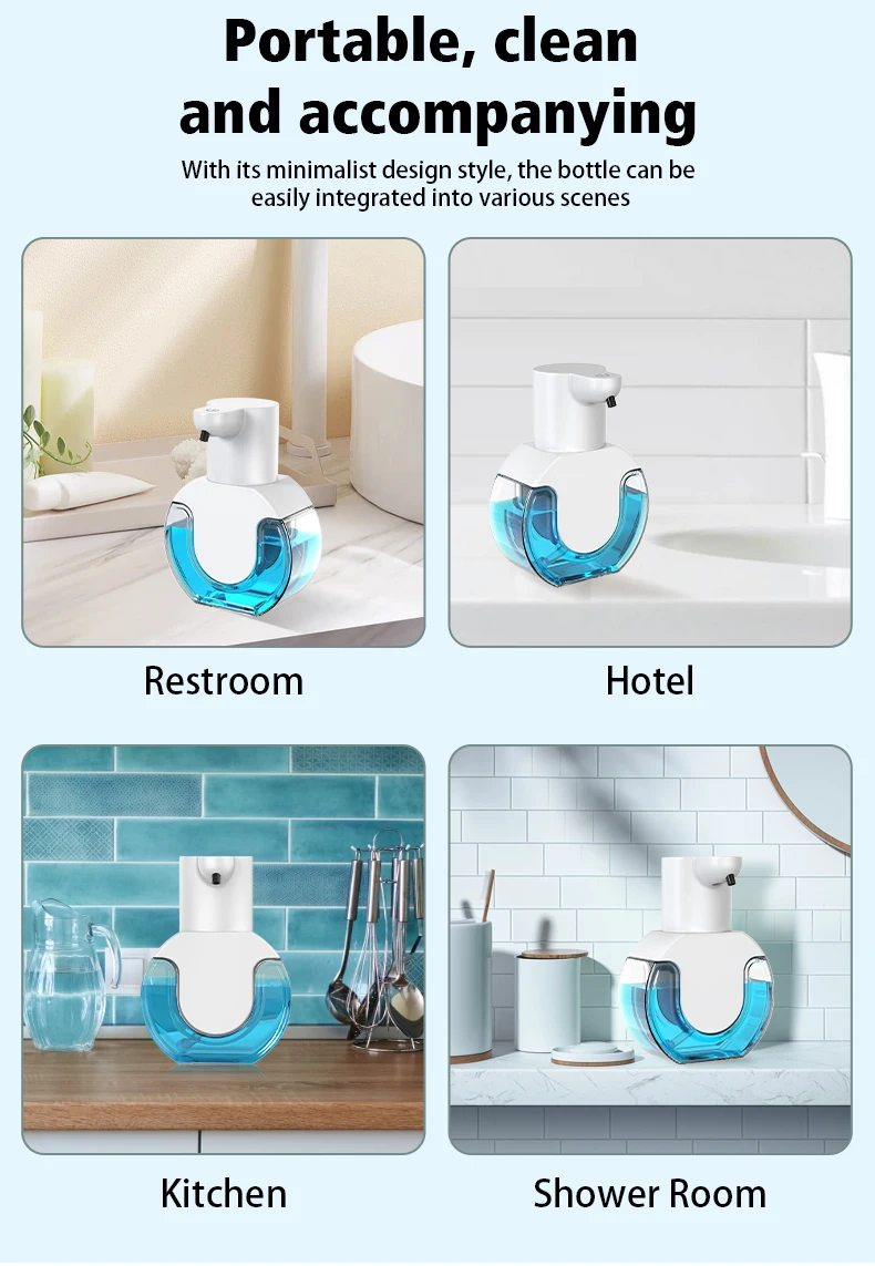 420ML Light Display 4-Gears Adjustable Control Infrared Induction Automatic Sensor Soap Dispenser Electric Hand Sanitizer Bottle
