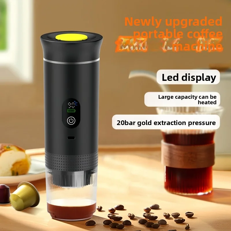 

Foombthe 3-in-1 Capsule Coffee Maker With Digital Display Portable Espresso Coffee Machine for Car & Home Camping Coffee Maker