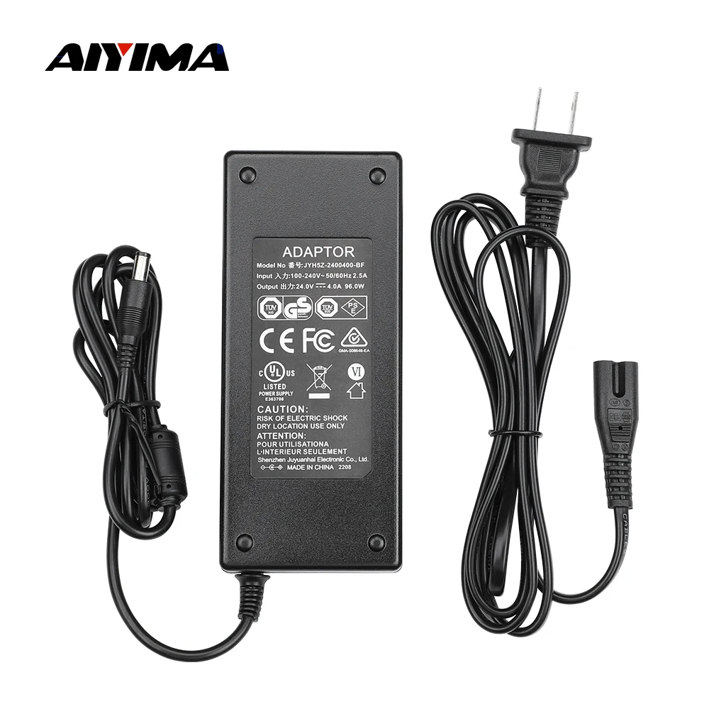 AIYIMA DC24V 4A Switching Power Supply 24V Amplifier Power Adapter AC/DC Charger For TPA3116 TDA7498E Power Amplifiers US EU UK