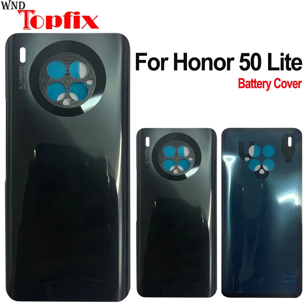 New For Huawei Honor 50 Lite Back Battery Cover Door Rear Glass Housing Case For Honor 50 Lite NTN-L22 Battery Cover