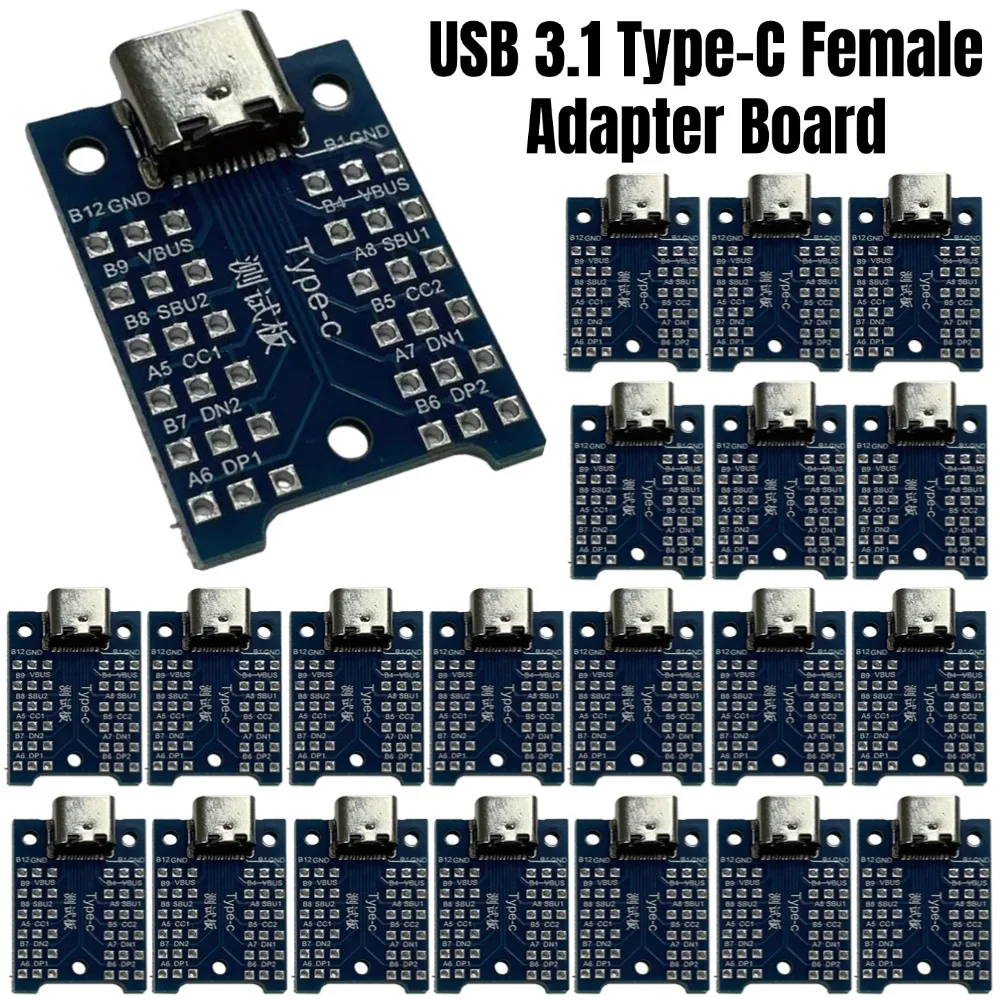 Type-C Breakout Board USB Interface USB Type-C Test Charging Board Type-C USB 3.1 Test PCB Board Adapter Connector