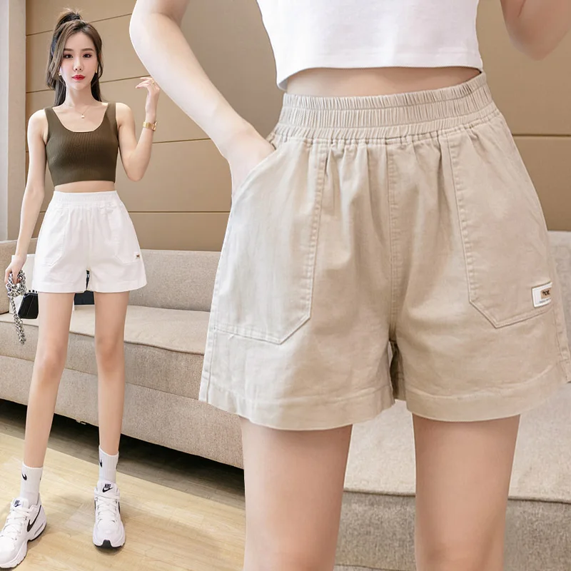 

Широкие брюки свободного кроя для женщин, летние, модные, с эластичным поясом, универсальные, стройнящие, прямые, повседневные, трендовые, с высокой талией