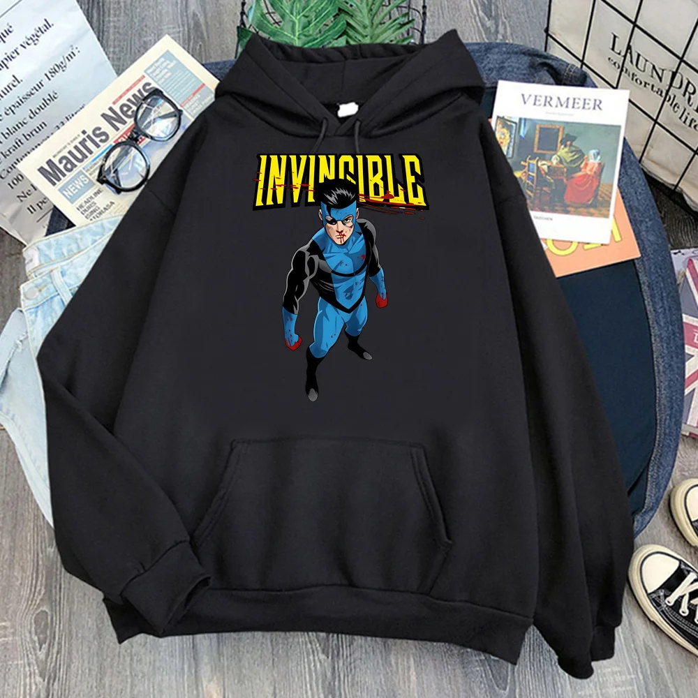 Invincible hoodie sweatshirt top sweatshirts korean style long coat streetwear winter warm