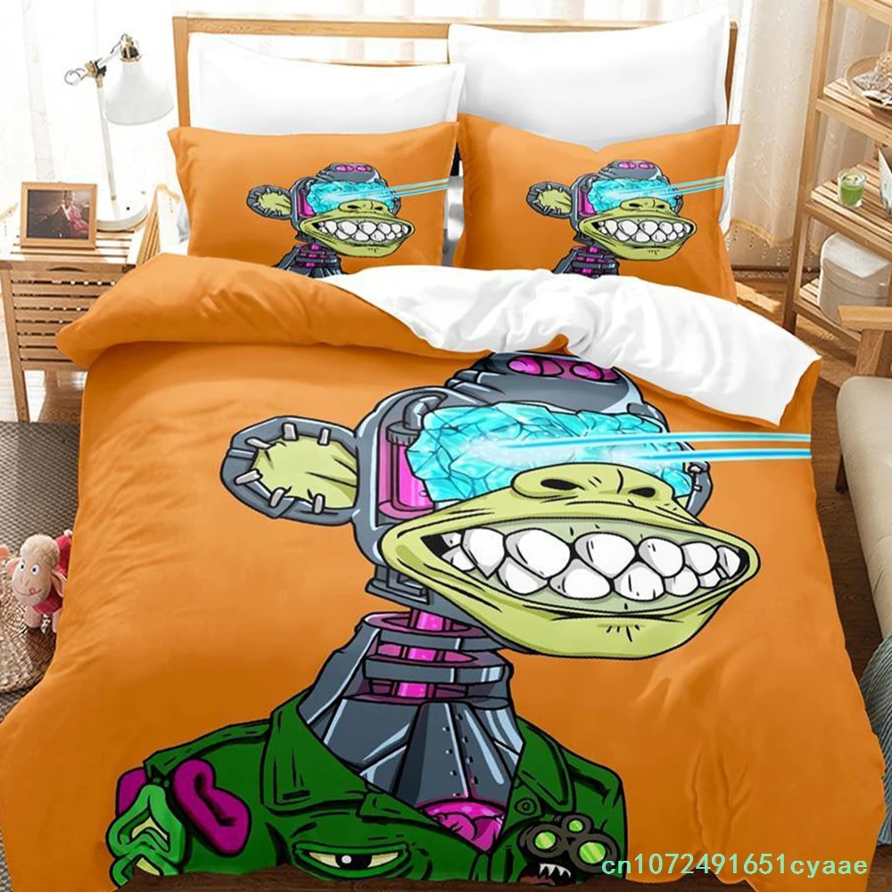 Bored Ape Yacht Club BYAC NFT Bedding Set Single Twin Full Queen King Size Bed Set Aldult Kid Bedroom Duvetcover Sets Anime