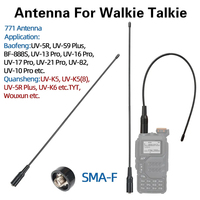 NA-771 Mobile Radio Antenna VHF UHF SMA Female Walkie Talkie UHF Flexible Antenna Dual Wide Band for Baofeng UV 5R UV-B5 BF-V8