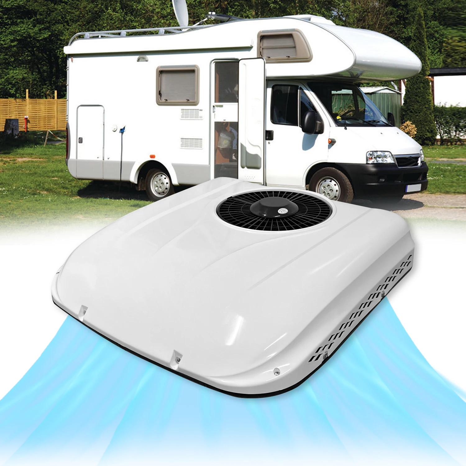 

12V/24V Rooftop Air Conditioner For Truck/RV/Camper Electric Parking AC Energy Efficient for Van/Motorhome/Caravan Fast Cooling