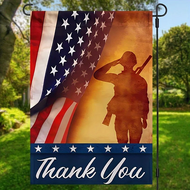 1pc Memorial Day Patriotic Garden Flag 12x18 Inch - Appreciation Flag, Durable Polyester, Vertical  - Perfect for 4 Of July, Independence Day Decorations, Perfect for Outdoor Home & Yard Decor, Flagpole Not Included