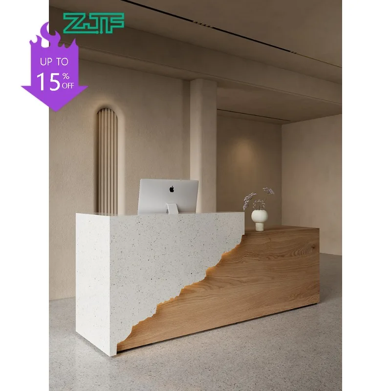 

01A Company office Reception desk Solid wood homestay checkout page Clothing store Bar