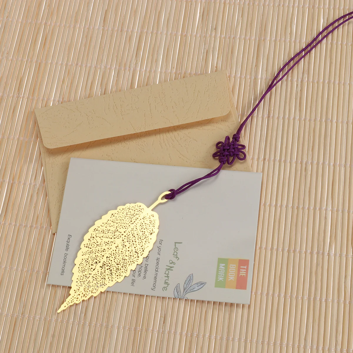 

4 pcs Golden Metal Leaf Bookmark Lightweight Vintage Marble Design For Books Traveler Journal Anti-Rust Gift