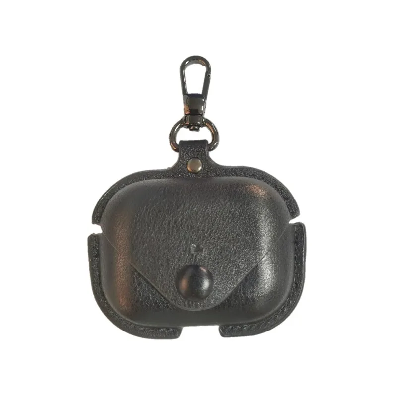 Capa protetora/capa para fones de ouvido Bluetooth Apple AirPods Pro 3 - Capa de couro simples de cor sólida estilo empresarial