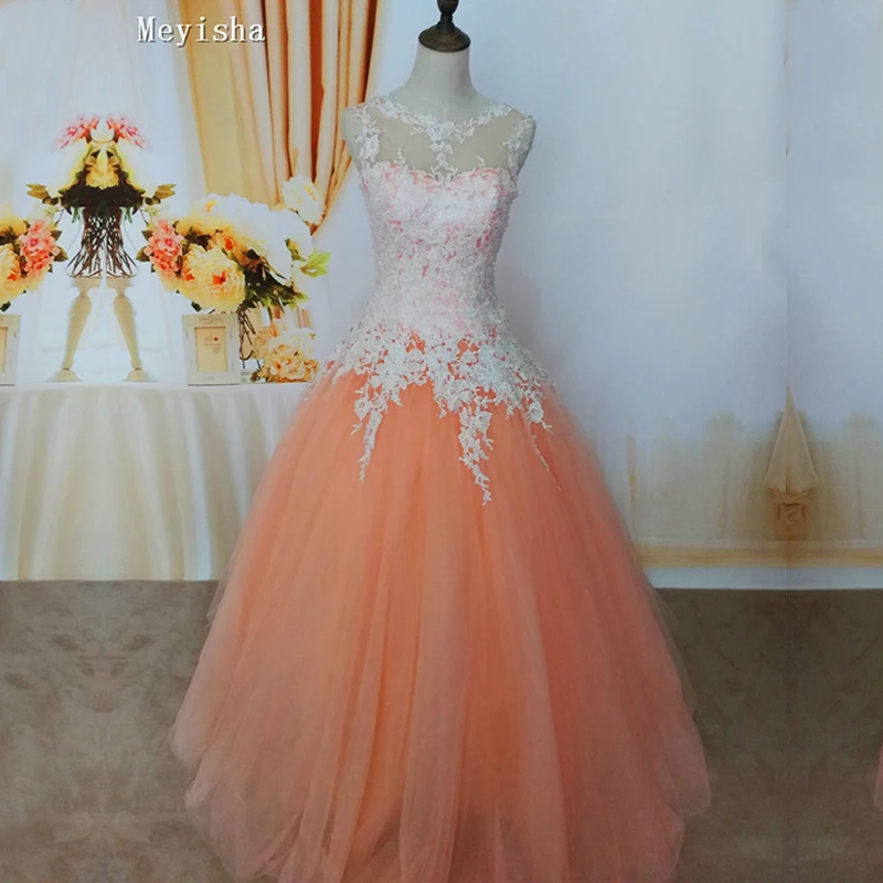 Customized ZJ9036-C2024 new White Ivory Champagne Orange Lace Wedding Dress For Brides Plus Size Maxi Formal Gown Size 2-26