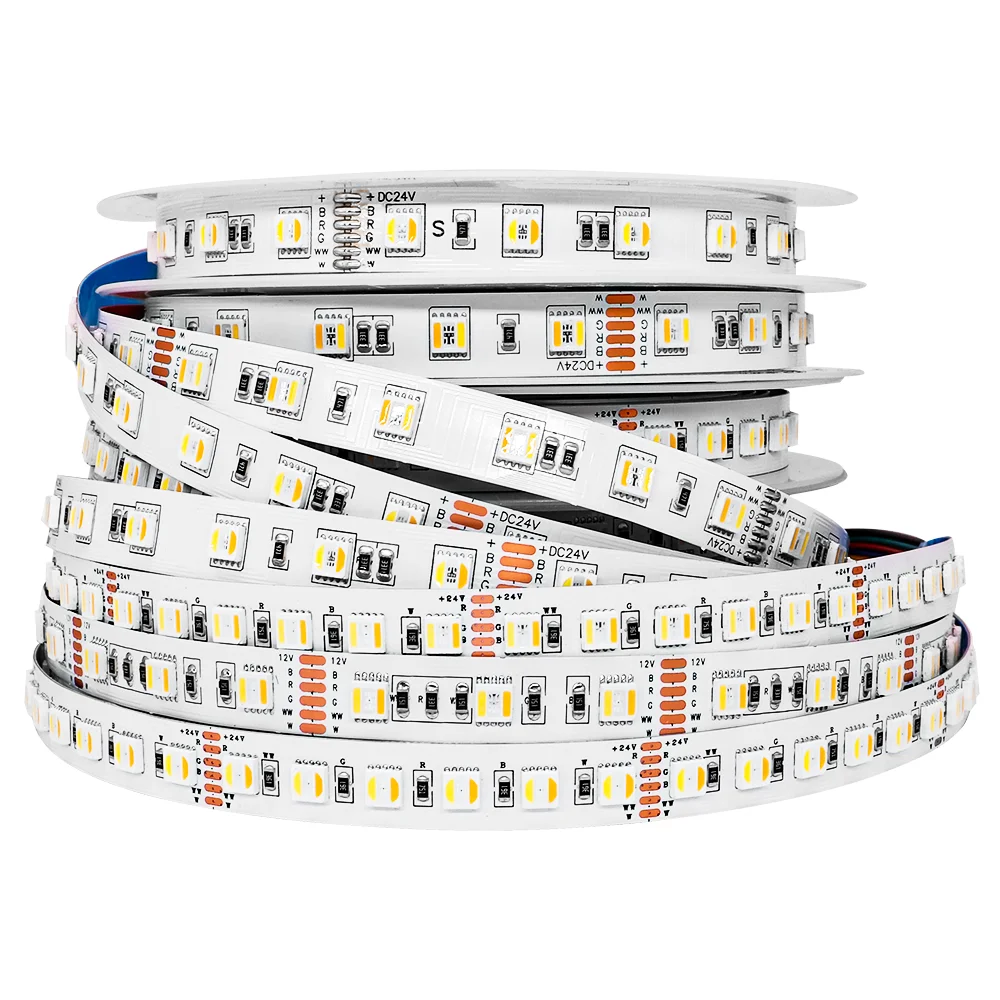 RGBCCT 5050 5in1 LED Strip Lights 60/96leds/M Highlight linear Flexible Led light RGBW RGBWW RGBCW lighting lamp DC12/24V