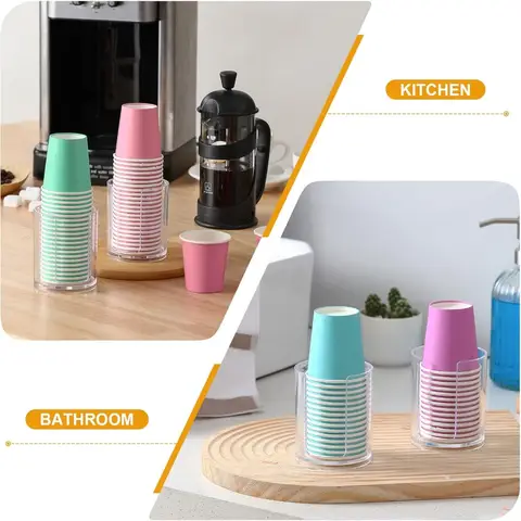 Badrumsmugghållare, 2-pack munsköljmugghållare, små engångspappersmugghållare för sköljmuggar på badrumskommod 10 best sales pappersmugghållare - №5