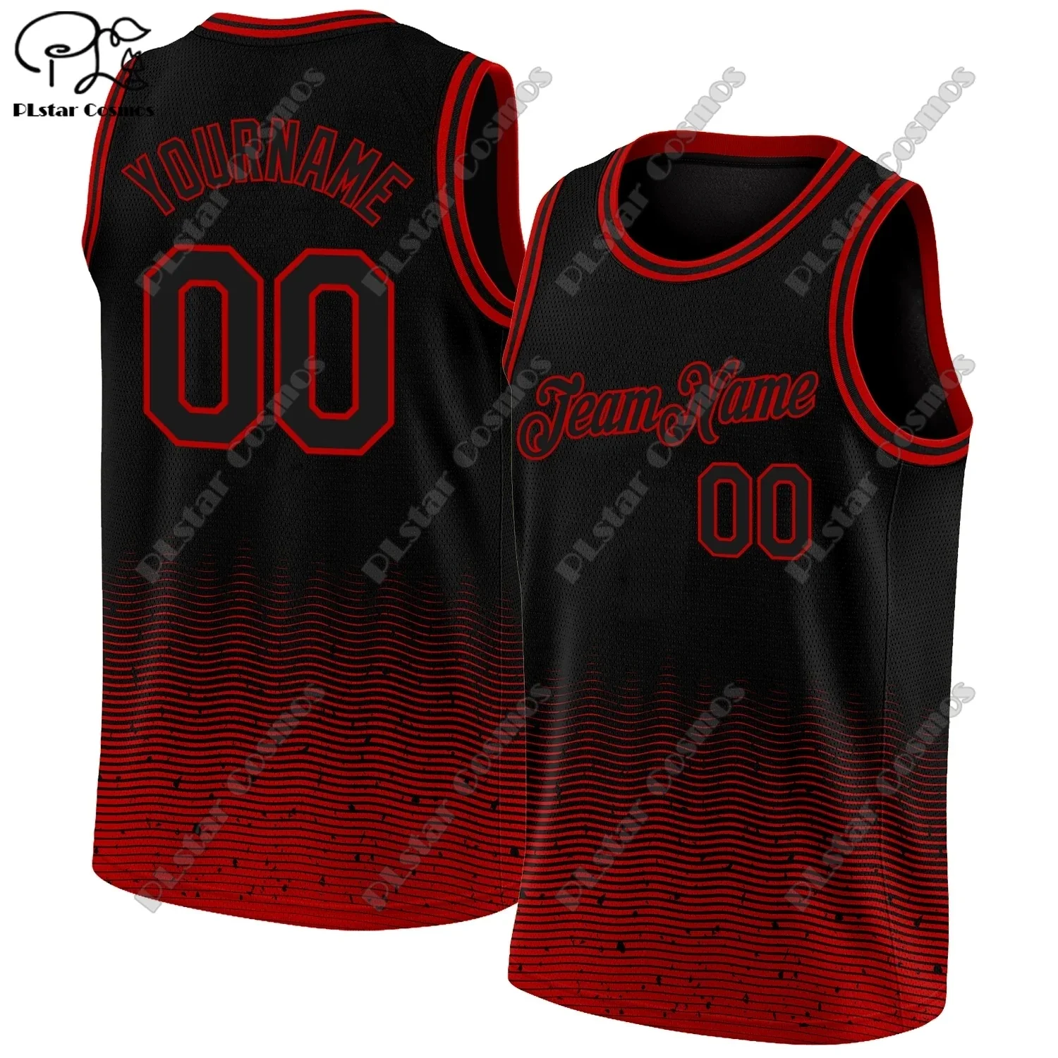 PLstar Cosmos 3D printing 2023 new custom gradient line graffiti fashion men's summer vest authentic basketball jersey  4