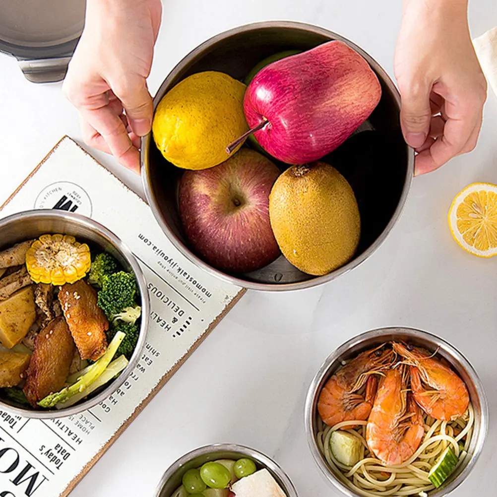 

Fresh-keeping Box with Lid Bento Stainless Steel Snack Containers Food Lunch Boxes Bowls Lids Insulated Cup Fruit Thermal for