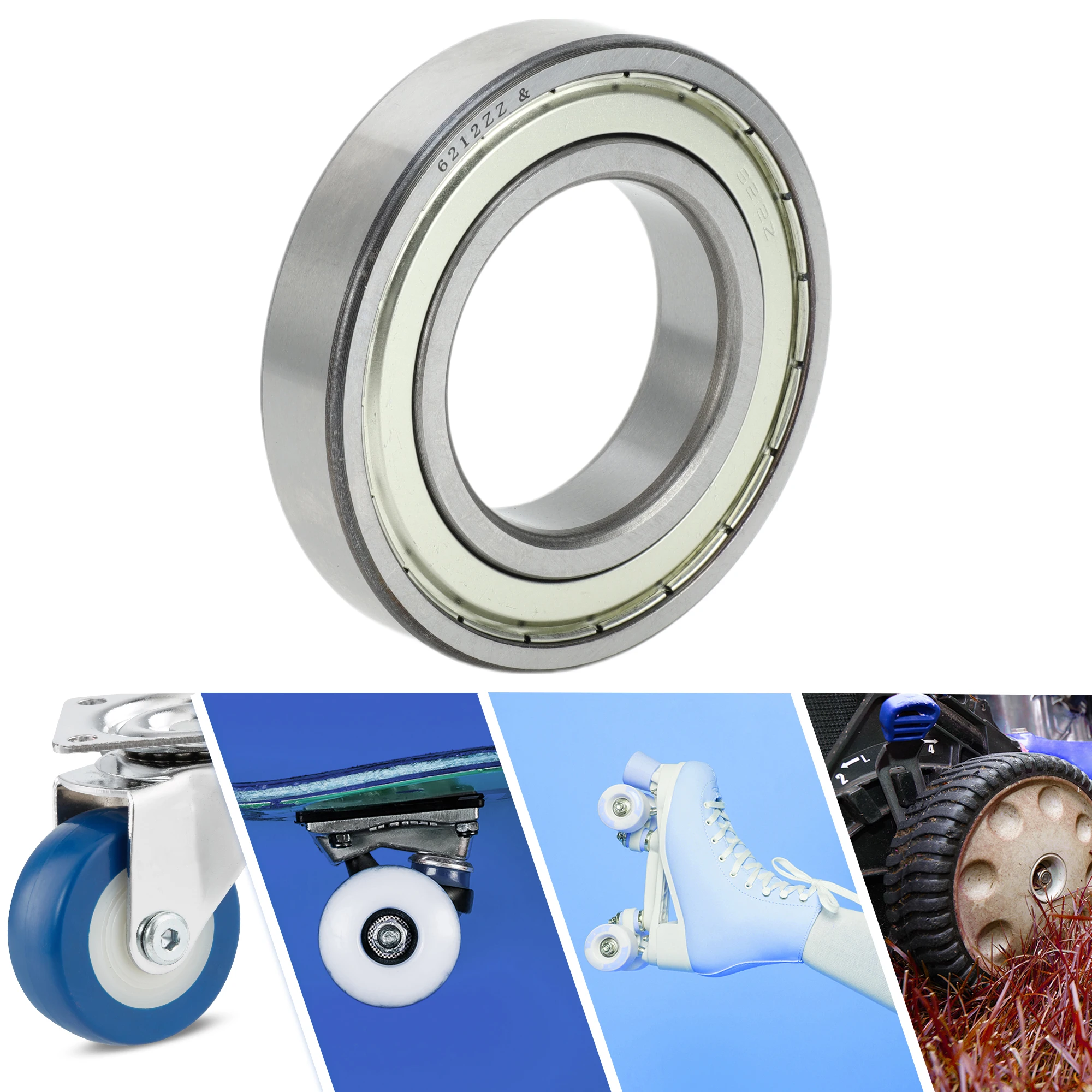 Motoforti 6212ZZ & Deep Groove Ball Bearings P0 60x110x22mm Lubricated Bearings Double Metal Seal Scooter Skateboard Wheel