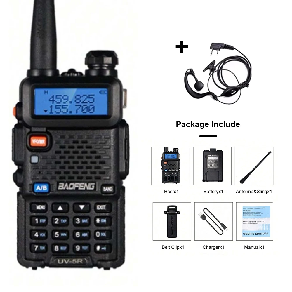 Baofeng UV-5R USB Lange Afstand Dual Band Ham Amateur Met Vhf Uhf Fm CB 128CH 2200mAh draagbare handheld lange afstand tweewegradio