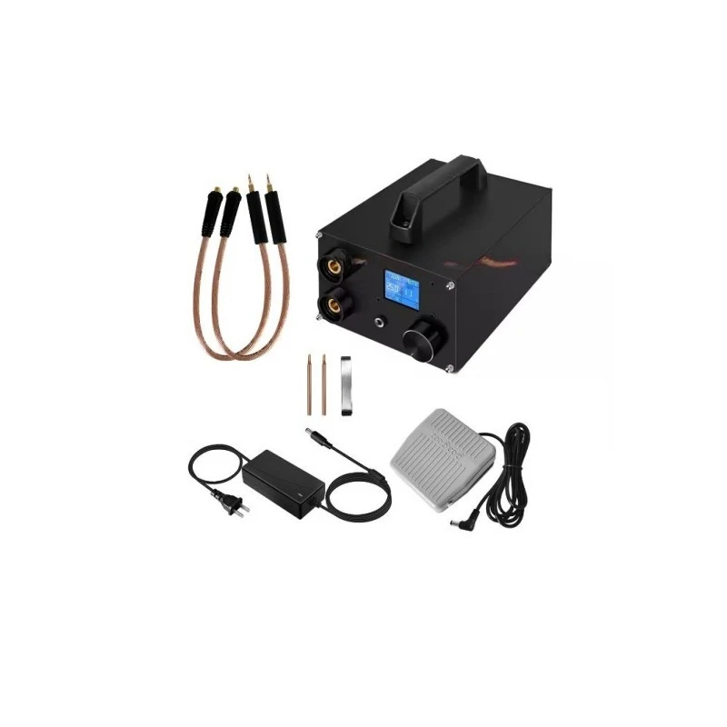 0.3mm Portable High Power Handheld Energy Storage Spot Welder Double Pulse Welding 5V 2100A Capacitor LCD Digital