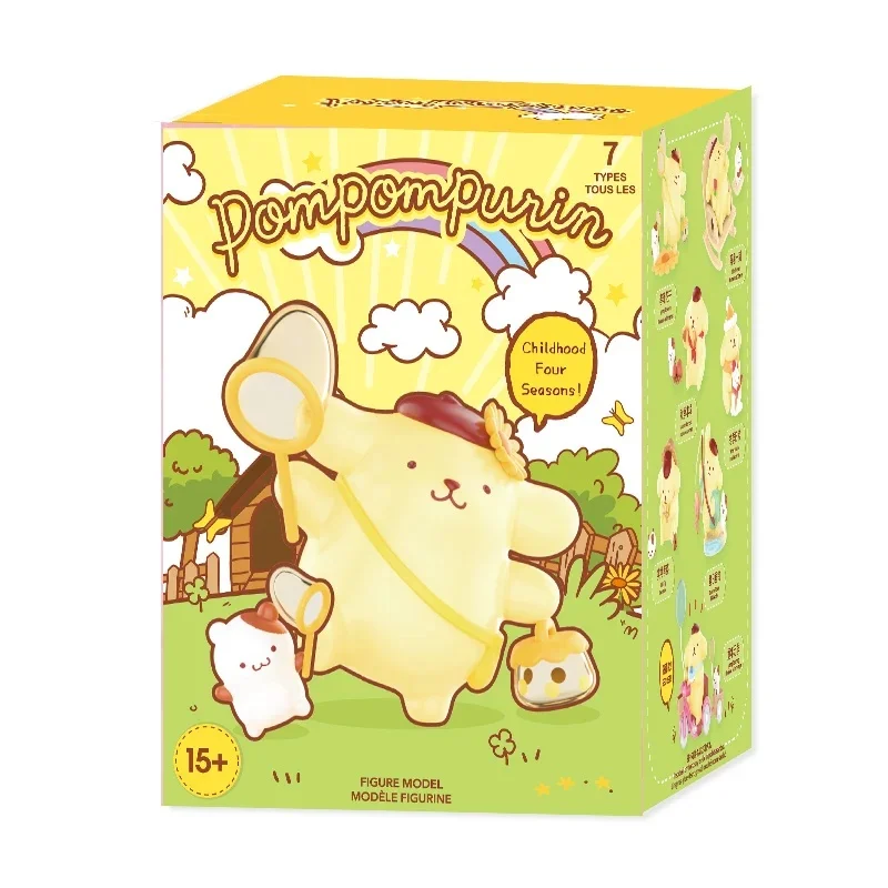 MINISO Sanrio Blind Box Pompompurin Childhood Seasons Series Model Ornaments Birthday Gift Kawaii Animation Peripheral Toys