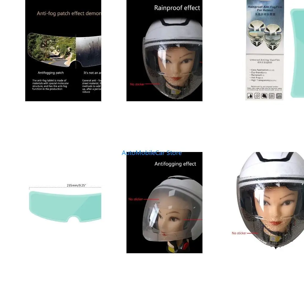G8TE Helmet Anti-Fog Rainproof Film for Motorcycle Helmet Lens Fog Resistant Sticker