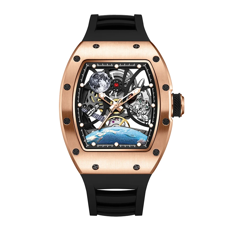 2025 Automatic Movement Mechanical Wrist Watches Men Hollow Design Waterproof Watch High Quality Custom Logo Automatic Watches