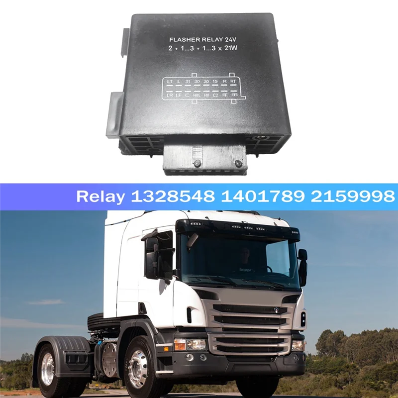 Truck Turn Signal Relay Flasher Unit for Scania Electrical System Flasher Relay 1328548 1401789 2159998