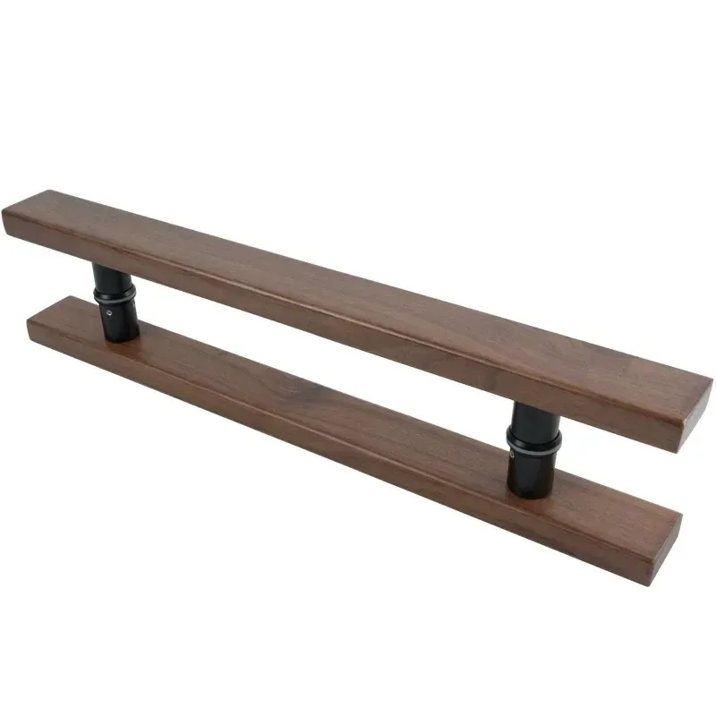 Black Walnut Solid Wood Handle for Glass Sliding Door New Chinese Style Personalized Customization Lettering Design