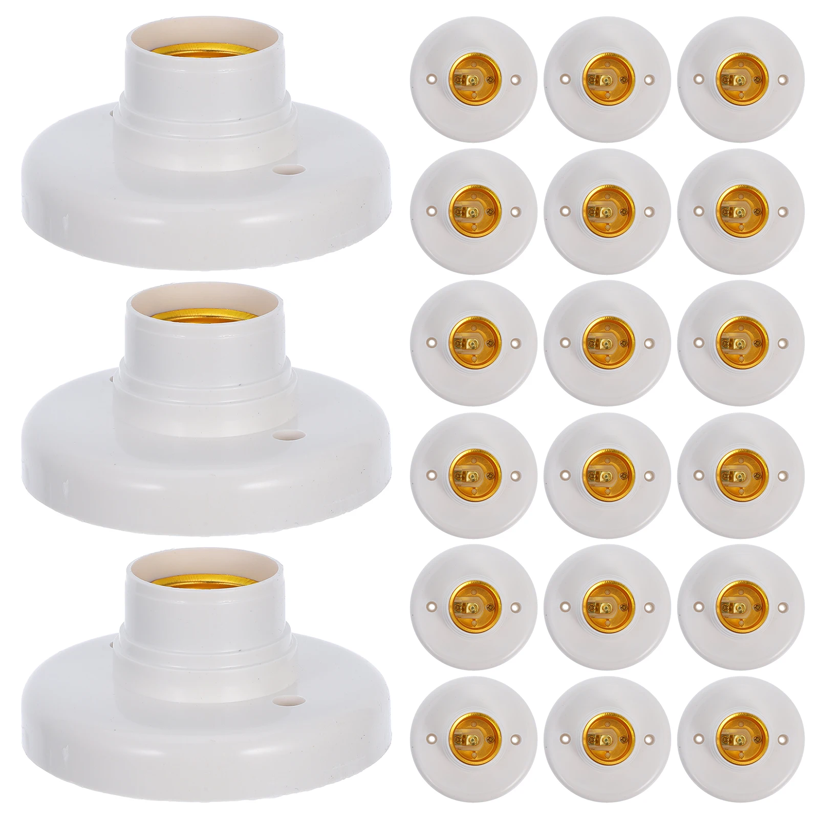 

20pcs E27 Screw Base Light High Power Lamp Bulb Holder Led Spiral Head Replacement Durable Bulb Socket For Home Commercial