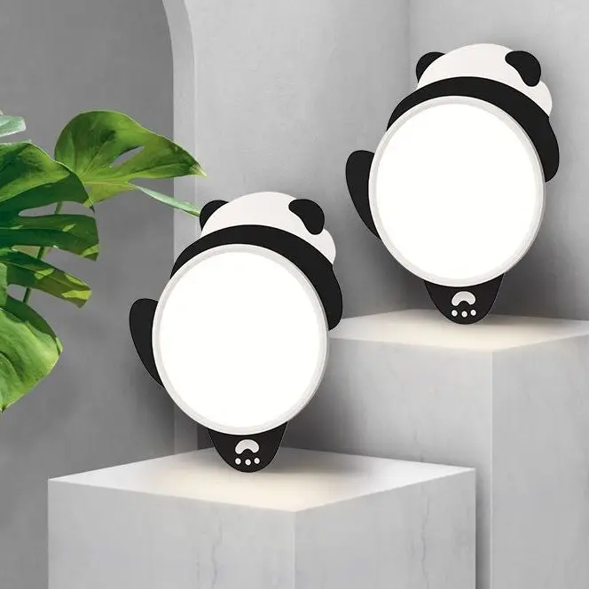 New Creative Cartoon Panda Children's Room Ceiling Light, Modern and Simple, Popular Bedroom Light