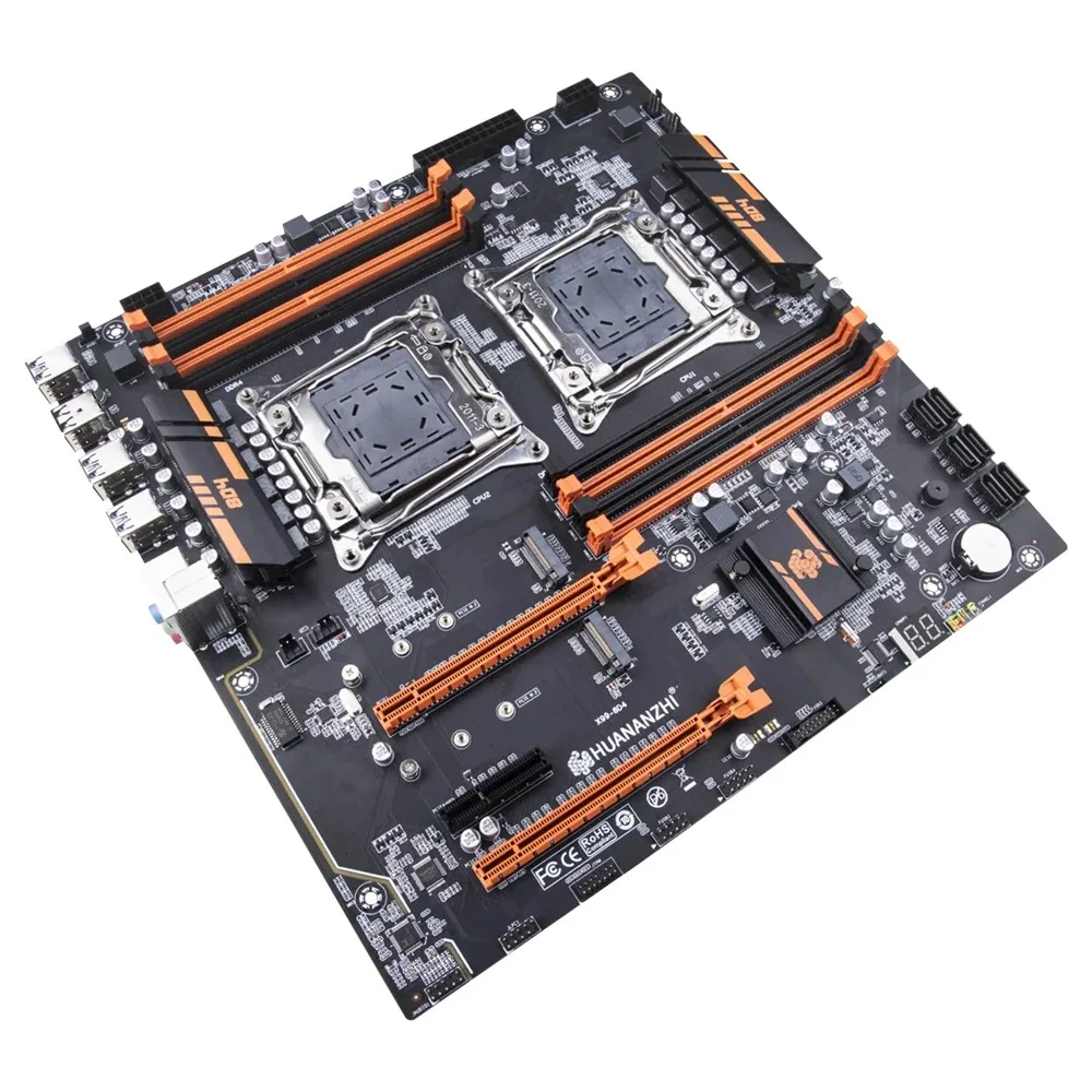 HUANANZHI X99 8D4 Motherboard Set LGA 2011-3 With E5 V3/V4 CPU Support 8*DDR4 ECC RAM NVME M.2 E-ATX X99 Dual CPU Motherboard