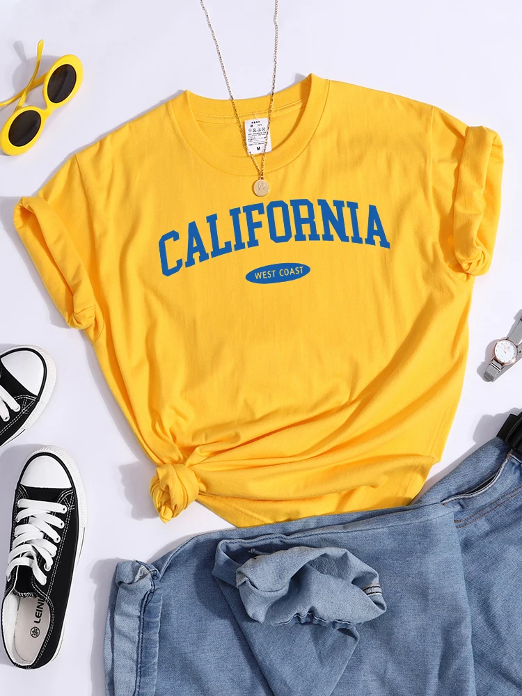 West Coast Of California Tshirt Essential Creativity Tshirts Vintage Individual T-Shirts Niche Comfortable  Women Tshirts