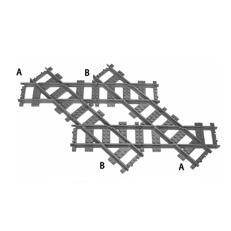 Compatible With LEGO Rail Car City Train MOC Building Blocks Railway Tracks Parts Cross Track Bidirectional Track Bricks Toys