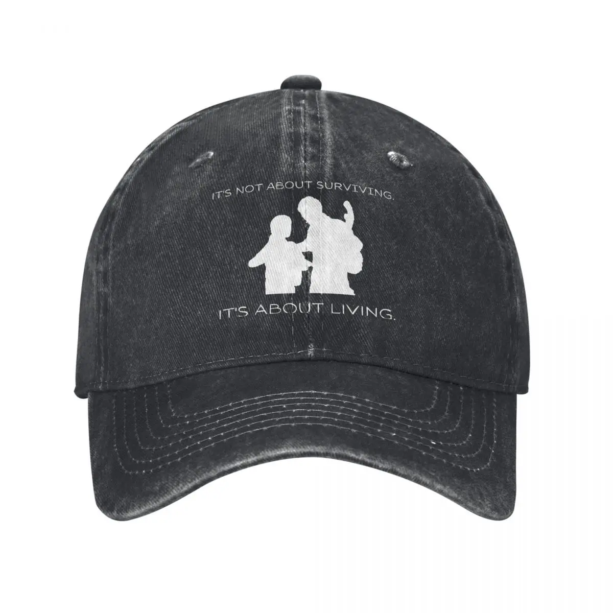 Living Not Surviving, Joel & Ellie Silhouette demin Trucker Hat Lightweight Hats Woman Baseball Cap For Men