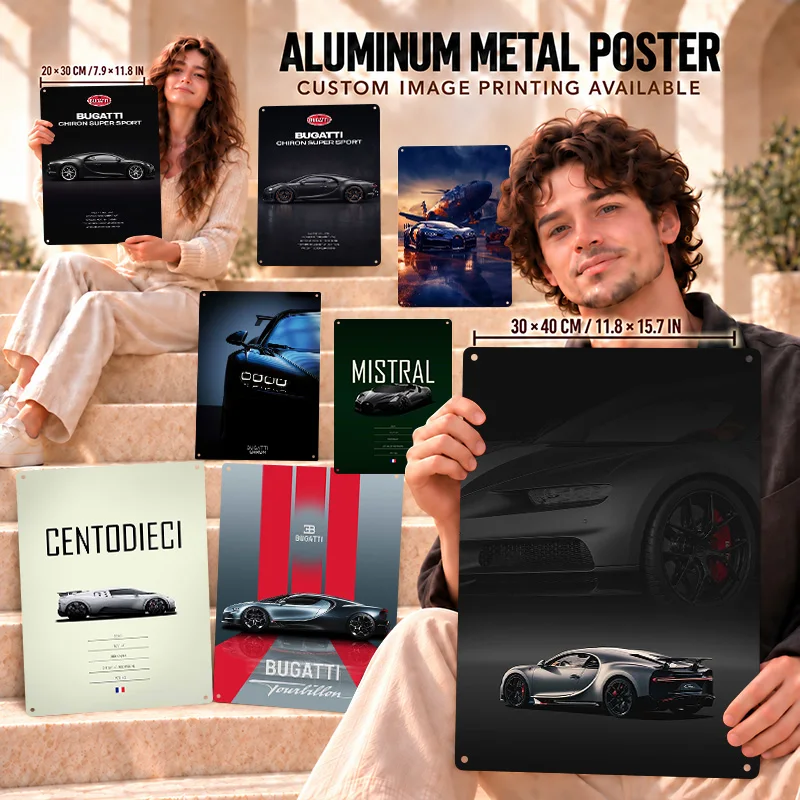 French Hypercar Textured Metal Posters Retro Track Inspired Motion Man Cave Wall Art Personalized Aluminum Sign Gift For Drivers