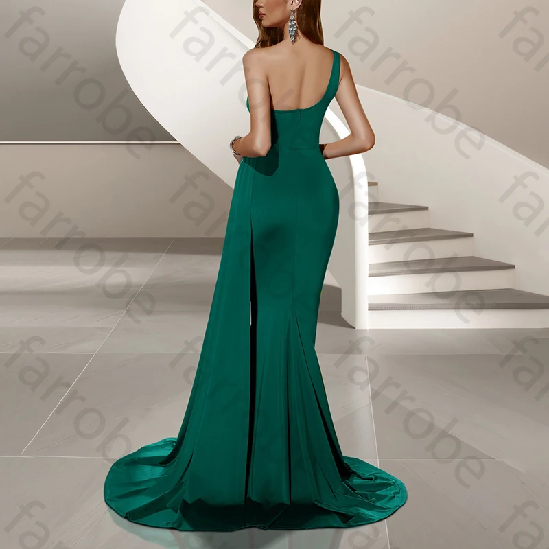 فساتين أم العروس أنيقة بكتف واحد بدون أكمام فستان المشاهير مطوي رائع عالي الجودة للحفلات الراقصة حسب الطلب