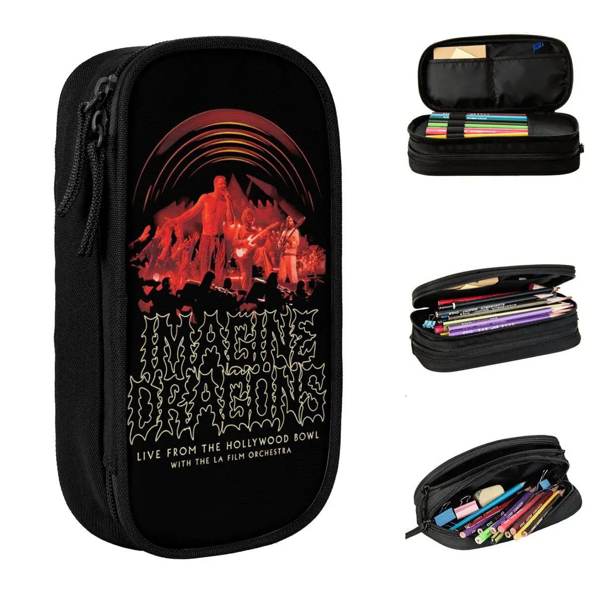 

Imagine Dragons Band Loom World Tour 2025 Pencil Case Double Layer Large-capacity School Accessories Pencil Bag Birthday Gift