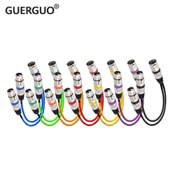 GuerGuo Balanced XLR Y Splitter Cable Color Weaving Microphone Cord-3Pin 1 Male to 2 Female XLR Y Cable 0.3M 0.5M