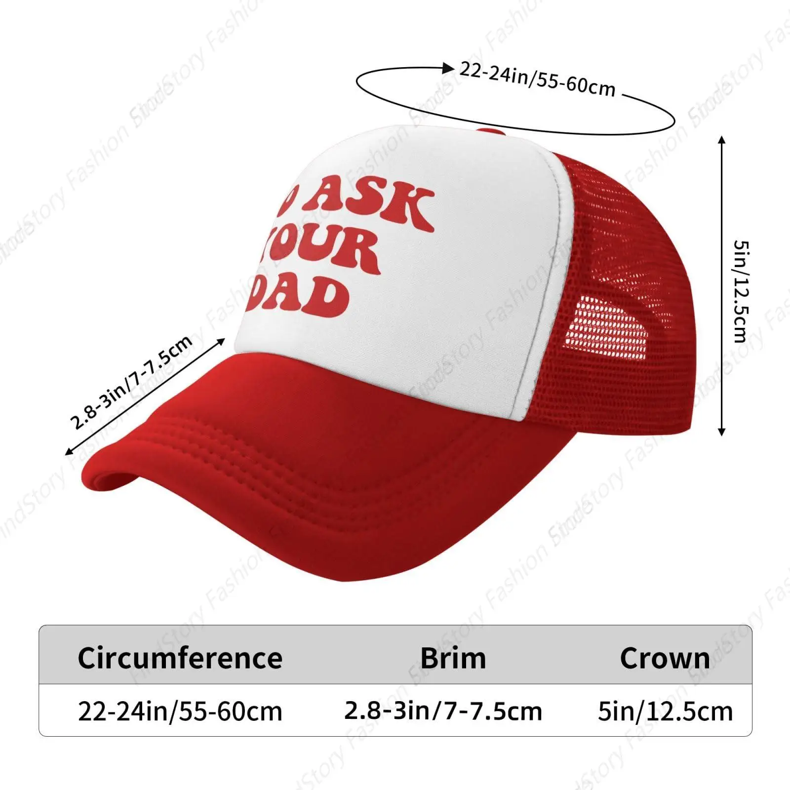 Funny Go Ask Your Dad Baseball Cap Vintage for Men Women Trucker Golf  Dad Mesh Hat Sports Fishing Daily Unisex Sports Daily