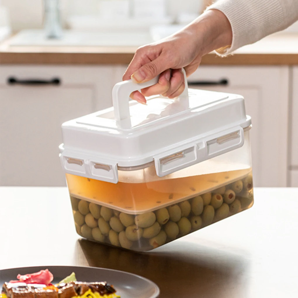 Placa de prensa Kimchi a prueba de fugas, caja de almacenamiento sellada y de mantenimiento fresco para fermentación, silicona para fugas