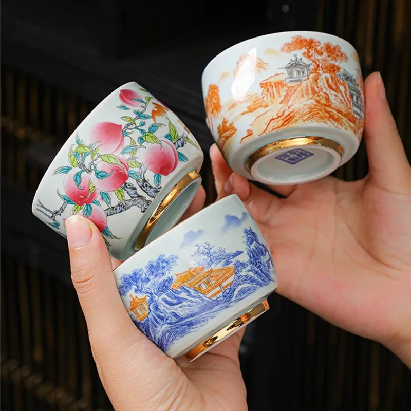 Blue and White Porcelain Cup, Ceramic Tea Cups, Kung Fu Cups, Pottery Drinkware, Tableware, Water Mug, Wholesale
