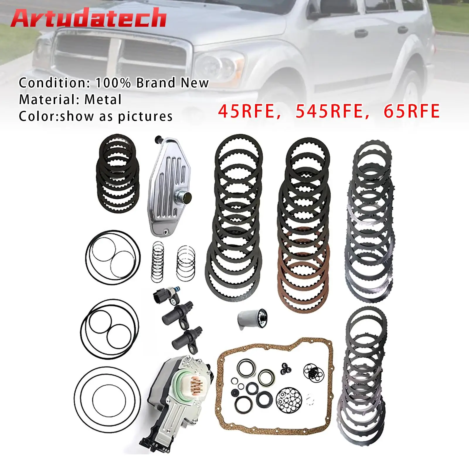 

Artudatech 45RFE 545RFE 65RFE Transmission Master Rebuild Kit & 4WD Filter Friction Steel Car Accessories