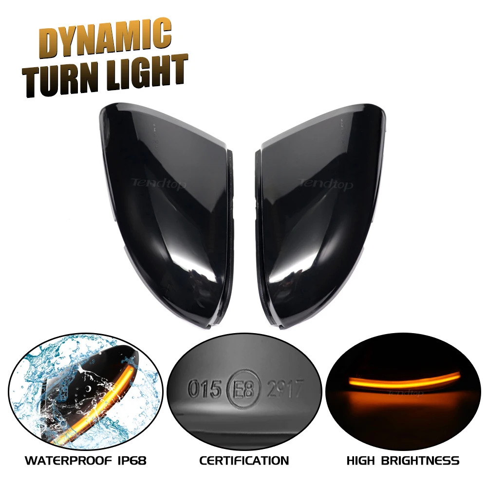 LED Side Mirror Turn Signal Dynamic Amber DRL  Puddle Light Smoked Len Driver for 2010-2018 Dodge Ram 1500 2500 3500 Ram