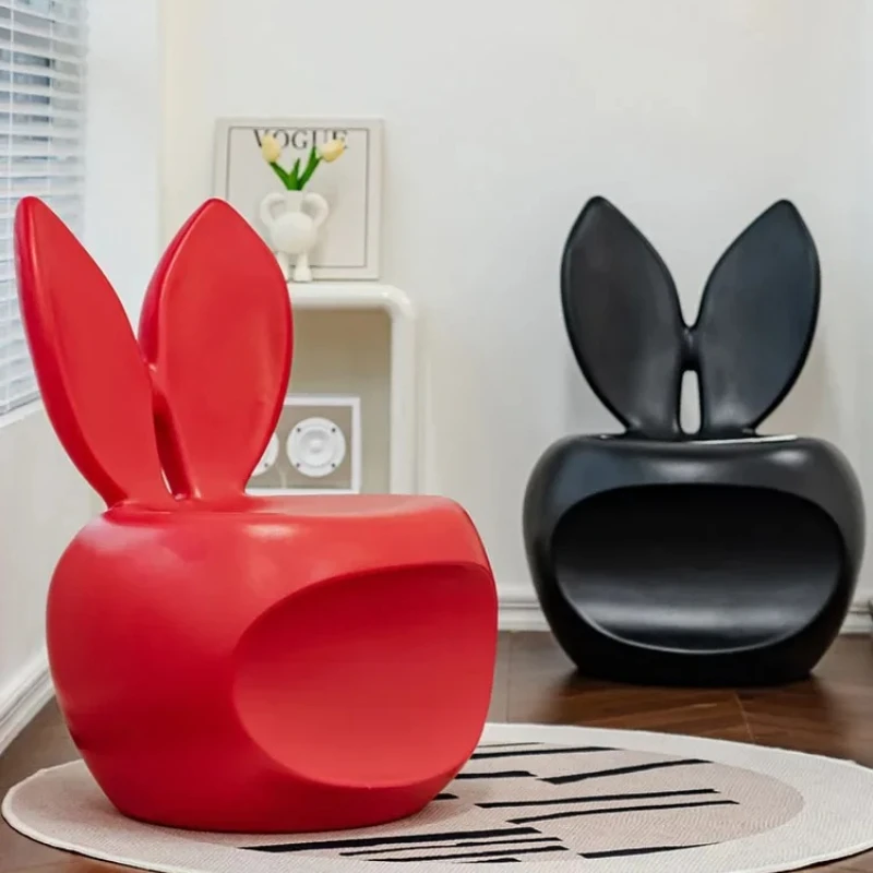 Makeup Nordic Household Doorstep Shoe Changing Stool Living Room Furniture Creative Rabbit Coffee Chair Bedroom Plastic Chairs