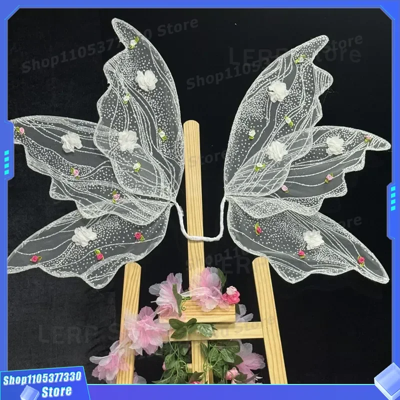 White Butterfly Dragonfly Fairy Wings for Kids Adults Costume Party Show Photography Props Elf Wing Accessories Decor Fairy
