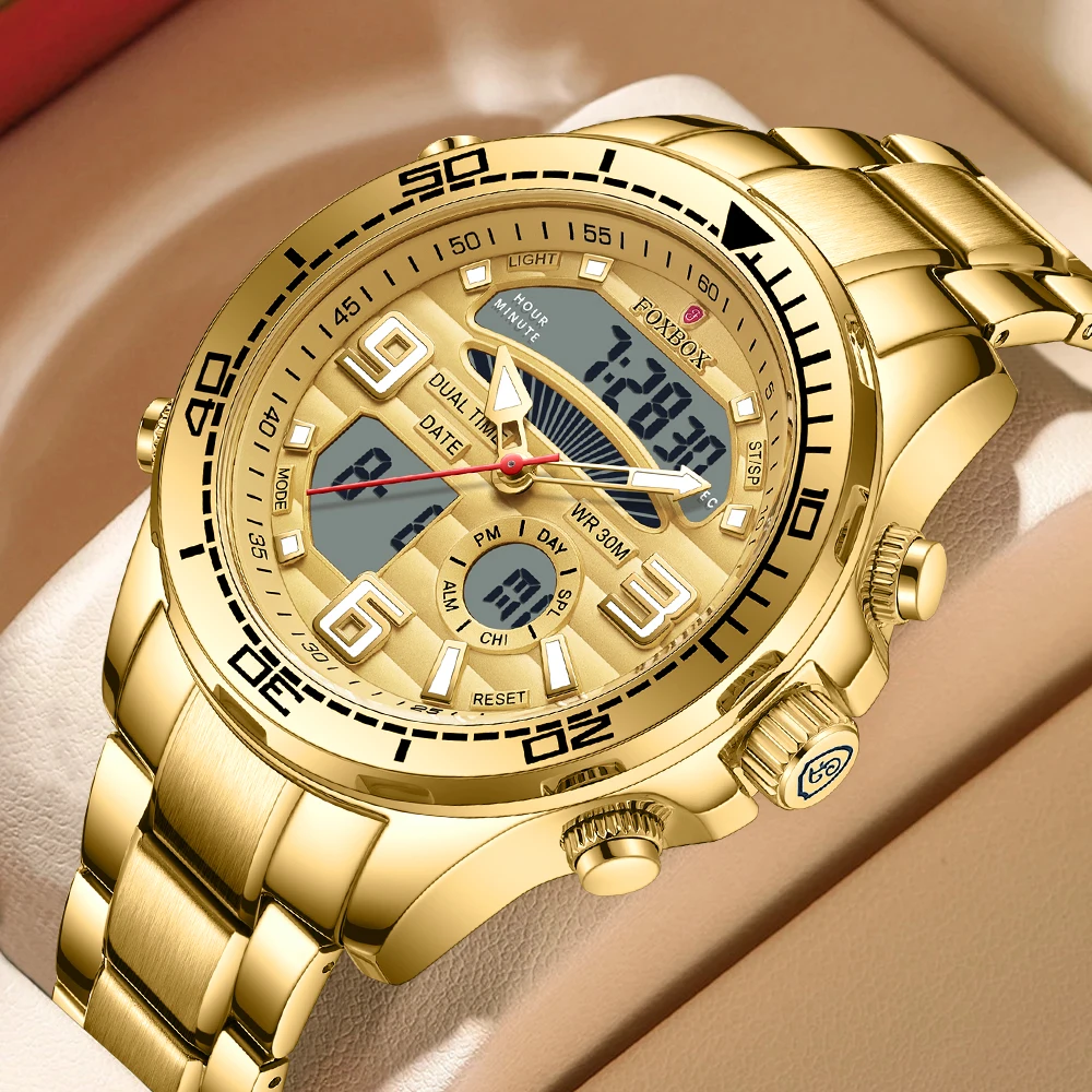 

FOXBOX Relogio Masculino светящиеся мужские часы спортивные армейские мужские часы водостойкие кварцевые часы мужской хронограф военные наручные часы