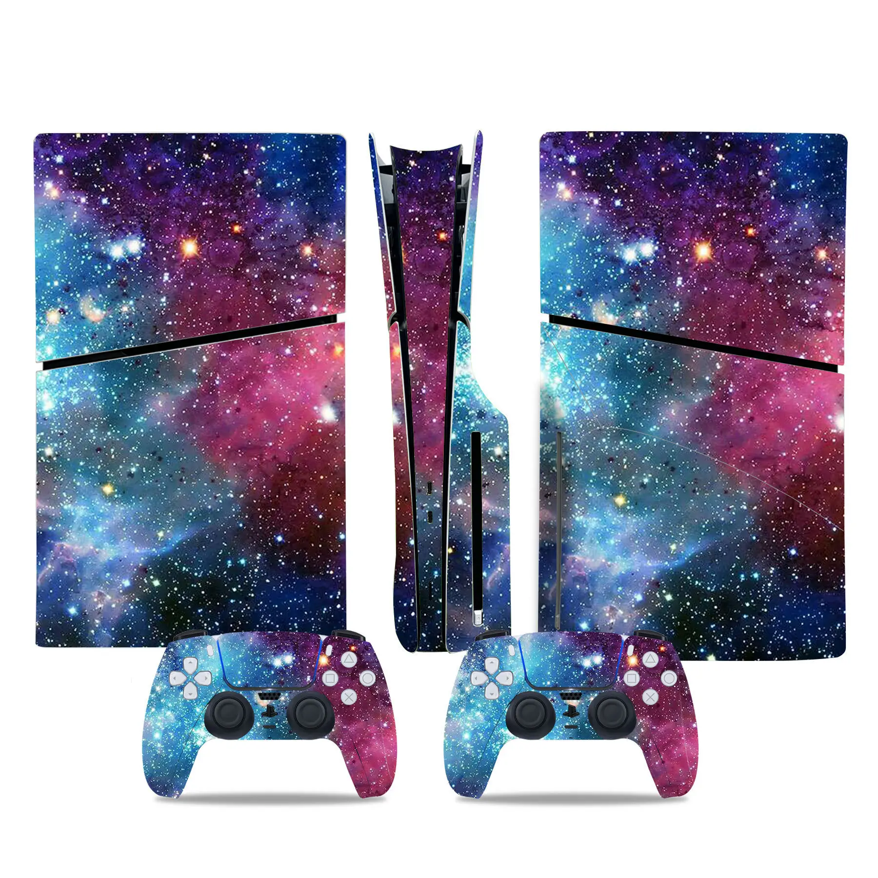 Slim Game Console Skin Sticker Full Body Wrap Controller Protective Film Galaxy Space Decal Accessories