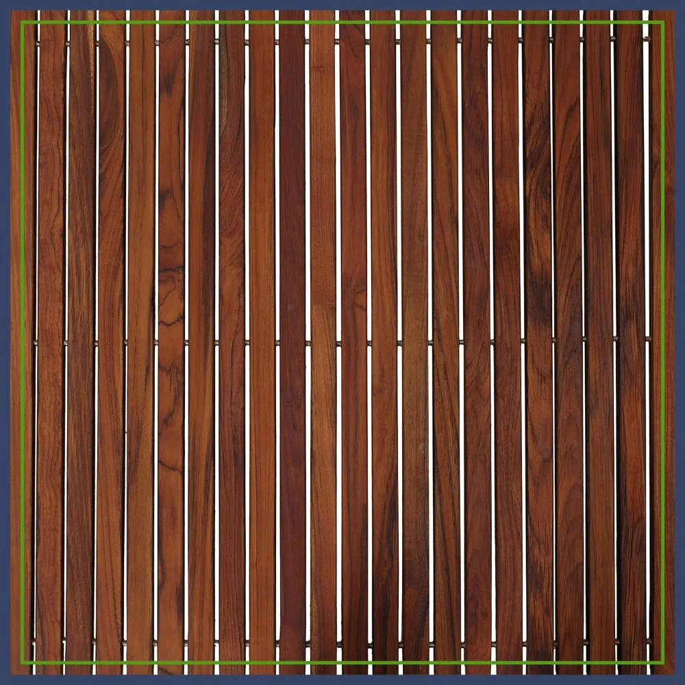 

Solid Teak Wood Shower Mat, 30" Square, Oiled Finish for Spa-Like Bathroom