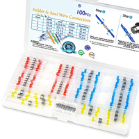 100 Pcs Solder Seal Wire Connectors, Heat Shrink Butt Connectors, Waterproof and Insulated Electrical Wire Terminals,Butt Splice